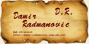 Damir Radmanović vizit kartica